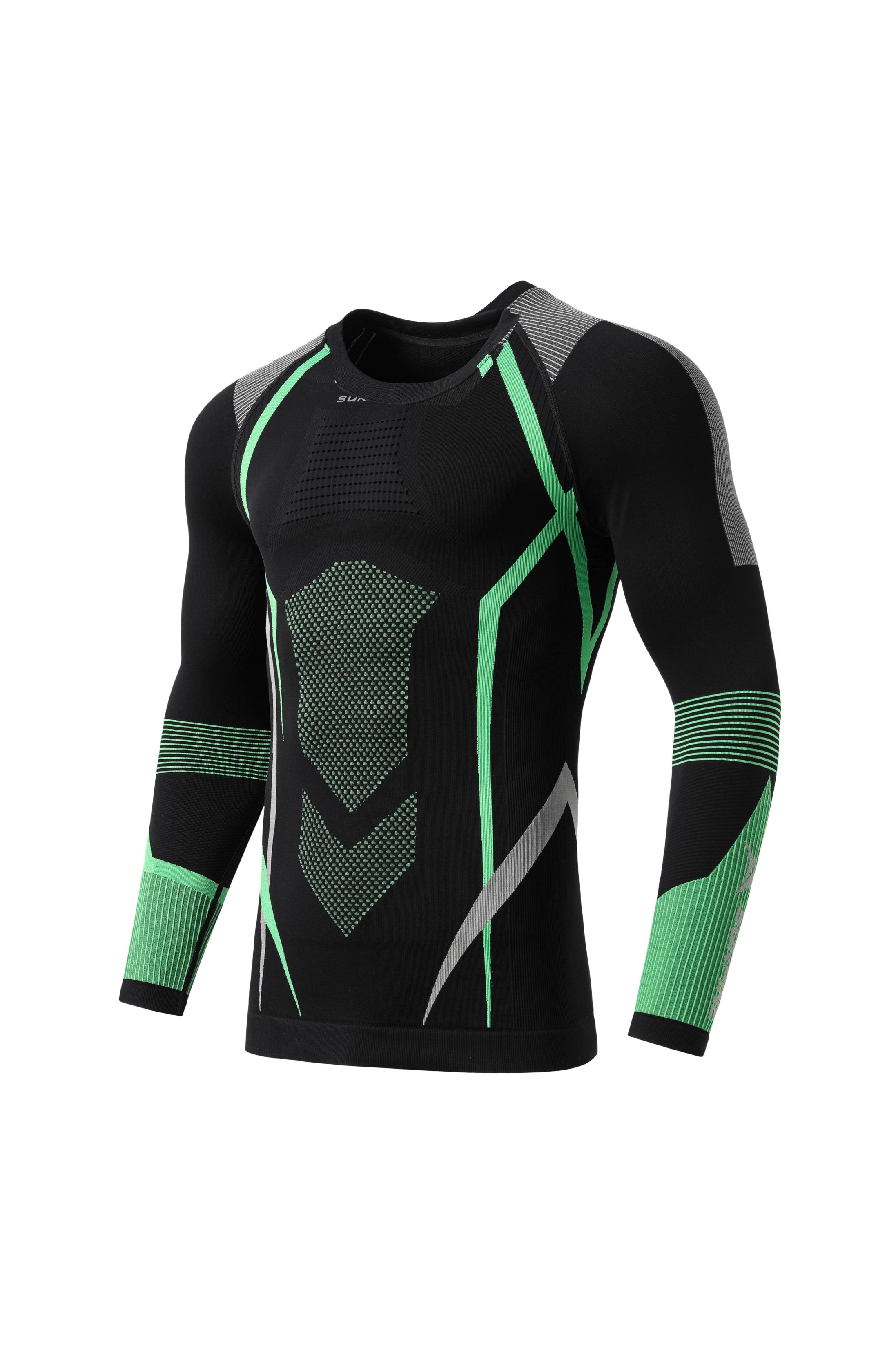 Surpine _ elite_thermal_compression_baselayer_men_black_green_top