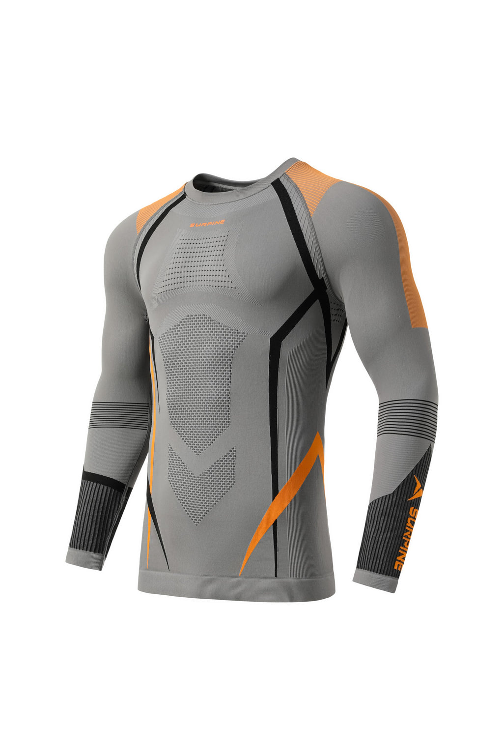 Surpine _ elite_thermal_compression_baselayer_men_grey_orange_top