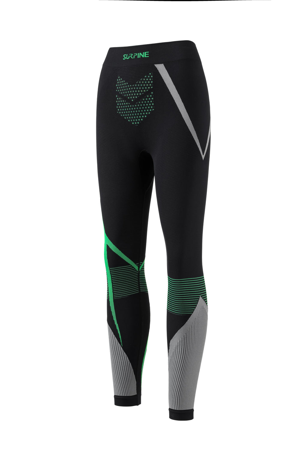 Surpine _ elite_thermal_compression_baselayer_women_black_green_bottom