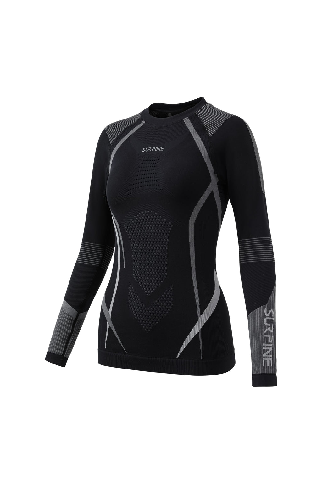 Surpine _ elite_thermal_compression_baselayer_women_black_grey_top