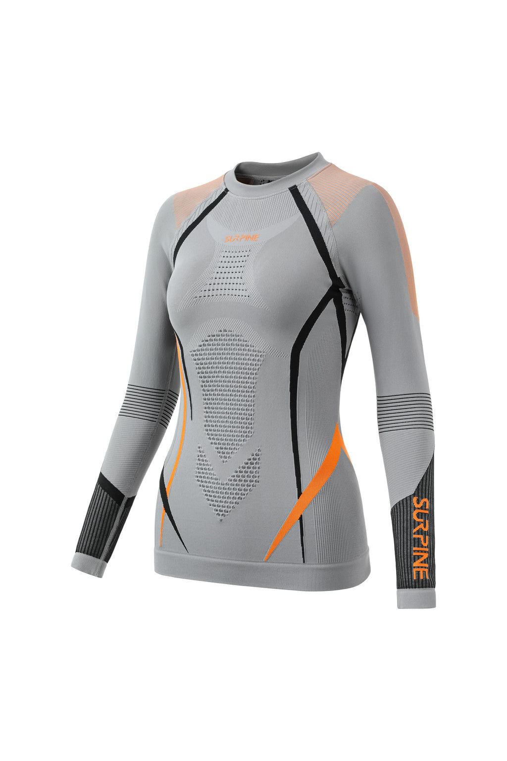 Surpine _ elite_thermal_compression_baselayer_women_black_orange_top