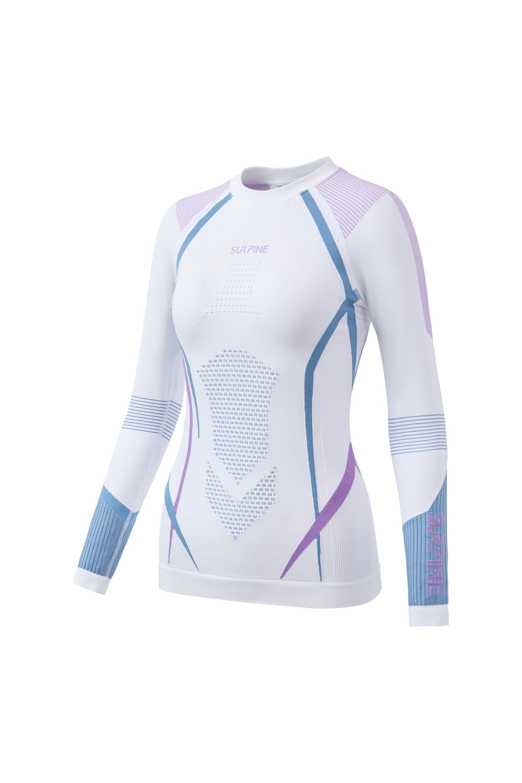 Surpine _ elite_thermal_compression_baselayer_women_white_purple_top