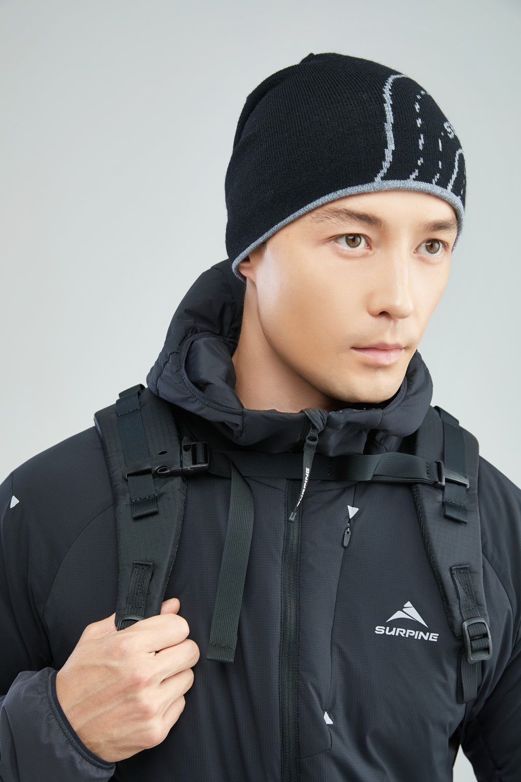 Surpine _ merino_knit_beanie_sandstone_grey_reverse_side_side