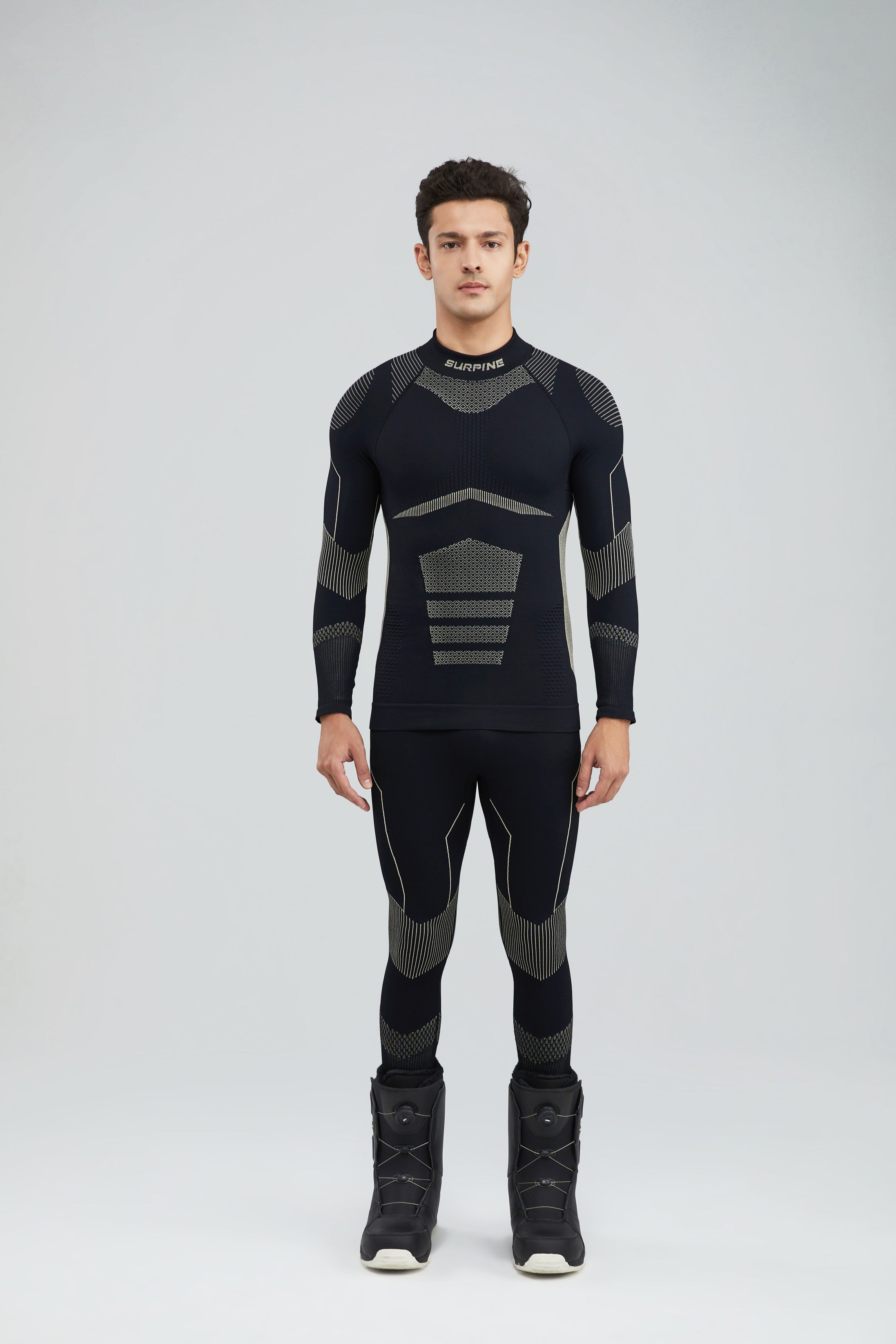 Surpine _ pro_thermal_compression_baselayer_men_black_gold_front