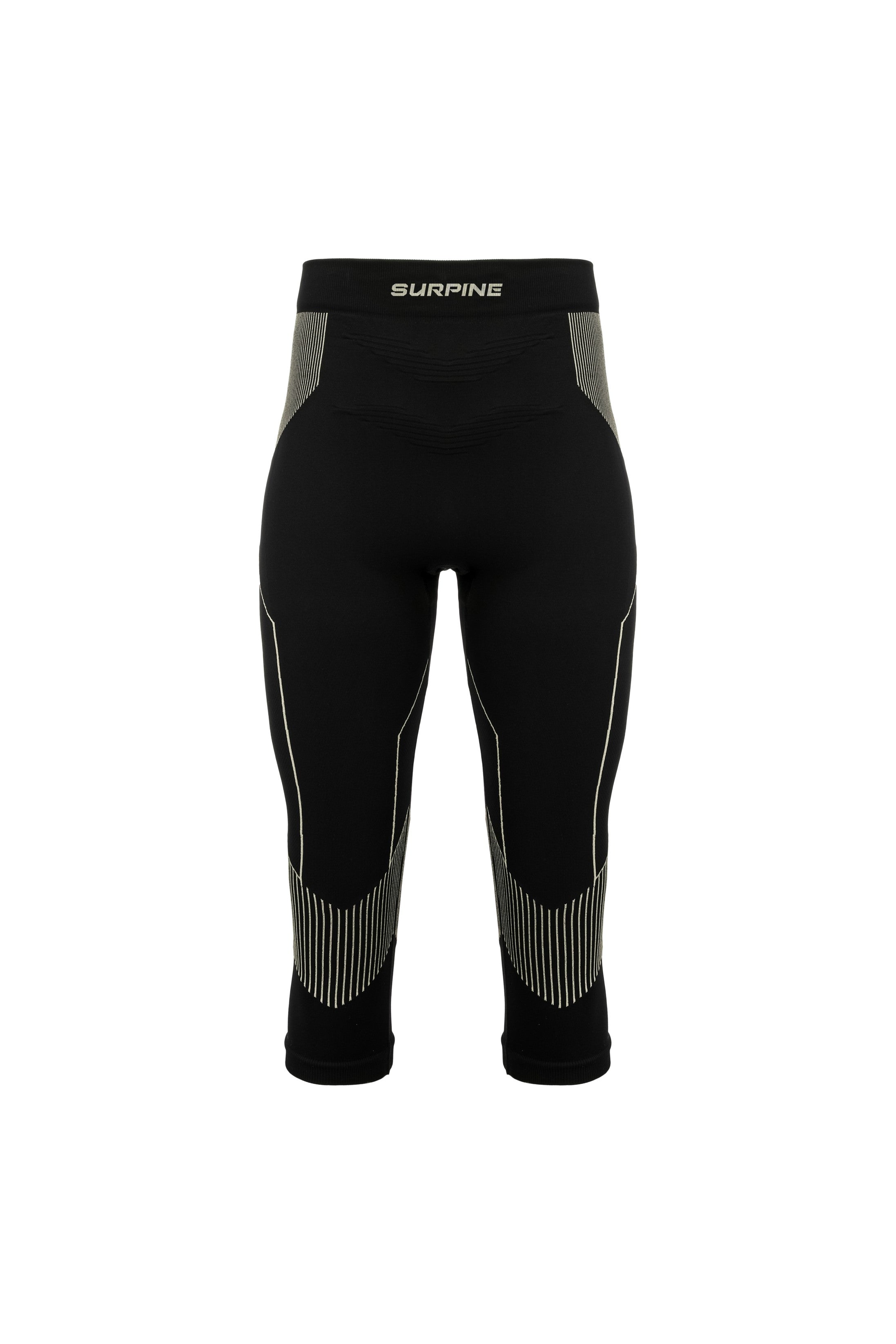 Surpine _ pro_thermal_compression_baselayer_women_black_gold_three_quarter_bottom