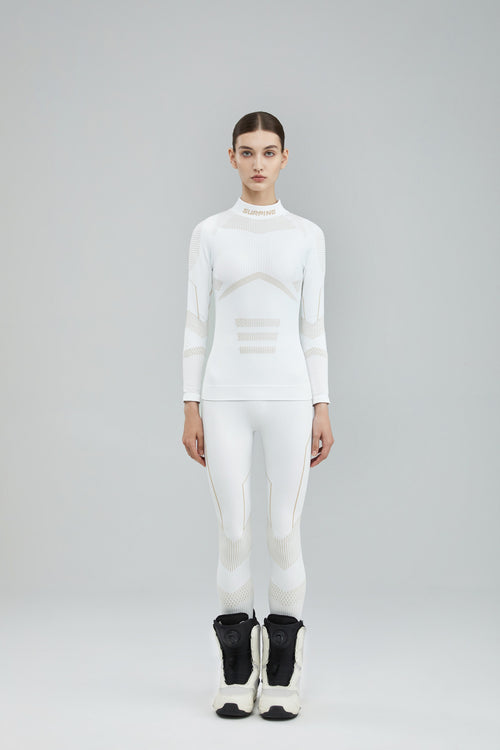 Surpine _ pro_thermal_compression_baselayer_women_white_gold_front