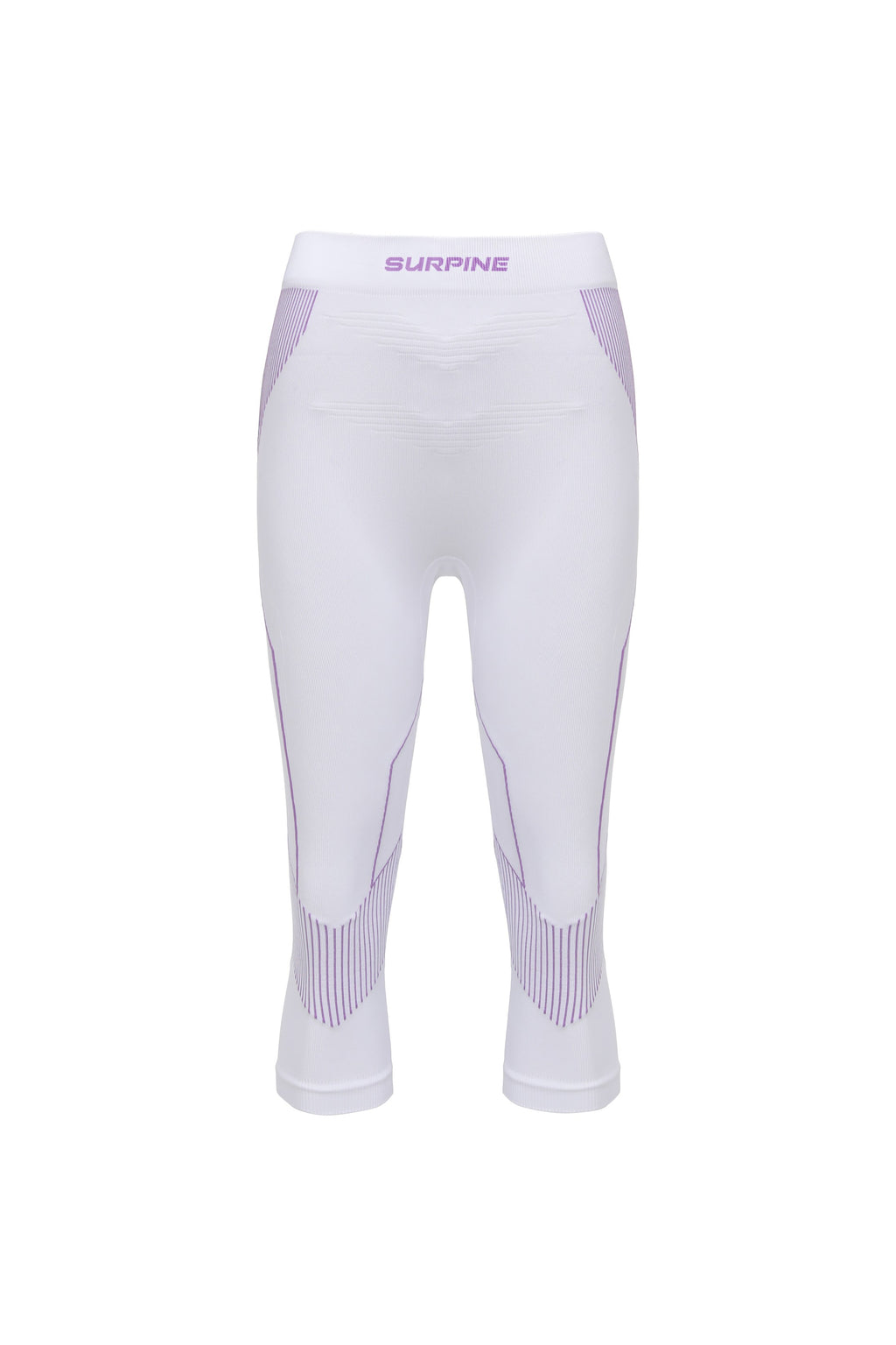 Surpine _ pro_thermal_compression_baselayer_women_white_purple_three_quarter_bottom