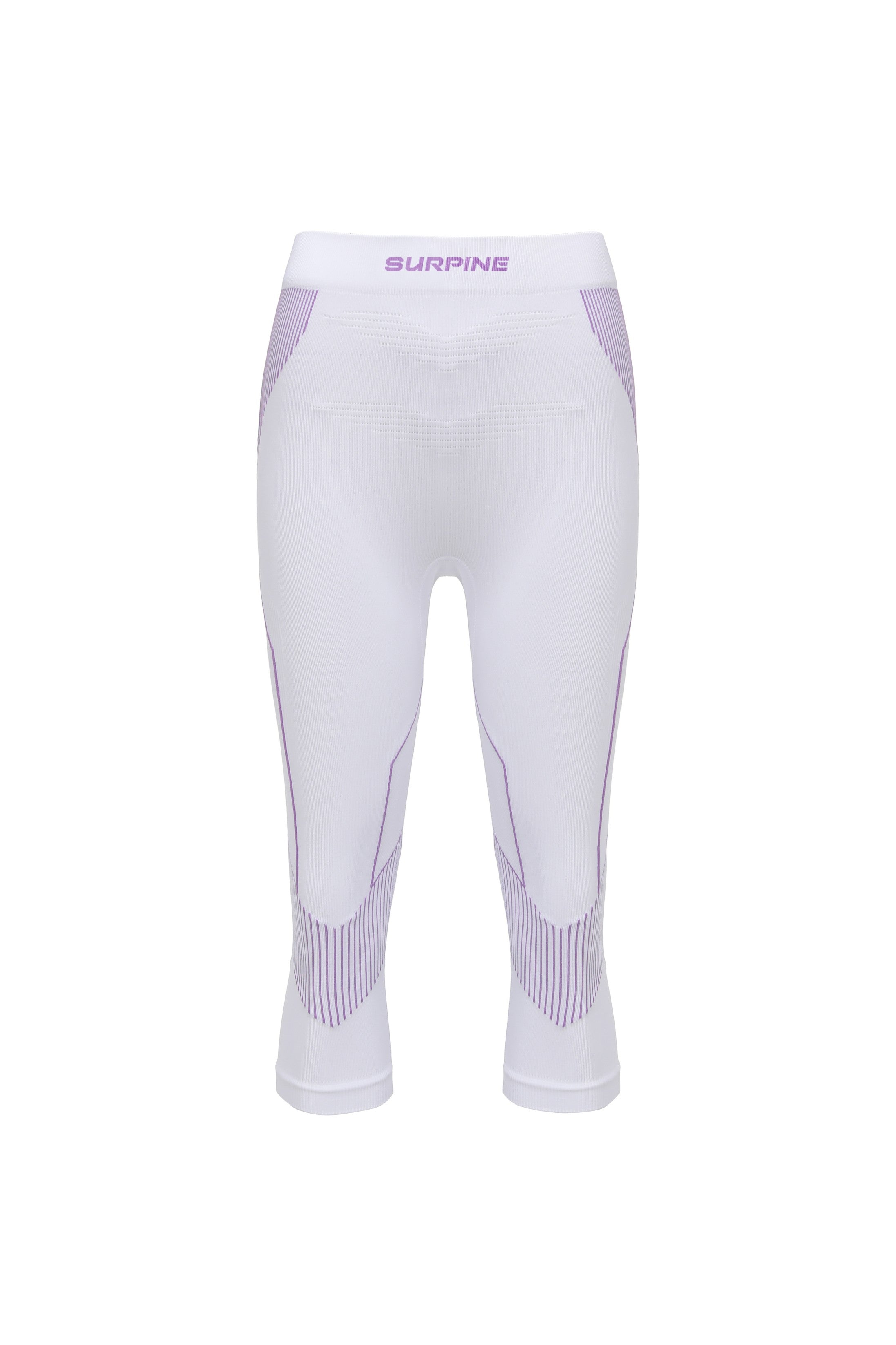 Surpine _ pro_thermal_compression_baselayer_women_white_purple_three_quarter_bottom
